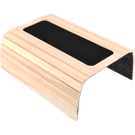 Vassoio in legno adatto al bracciolo del divano, 34 x 43 cm, antiscivolo, adatto per tazze da caffè, include telecomando. (1/4)