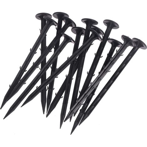 Piquets de Fixation pour Jardin 200mm 20Pièces pour la Fixation des Tissus Anti Mauvaises Herbes - Ancrage de Sol en Plastique ou Filet Anti-Taupe (1/5)