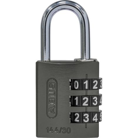 ABUS Zahlen-Vorhangschloss 144/30 Lock-Tag Aluminium, titanium