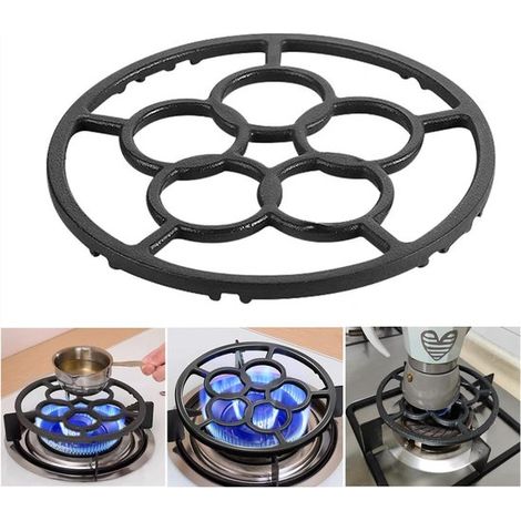 Anneau de support en fonte pour wok - Réducteur antidérapant pour cafetière, petites casseroles, réchaud de camping (1/5)