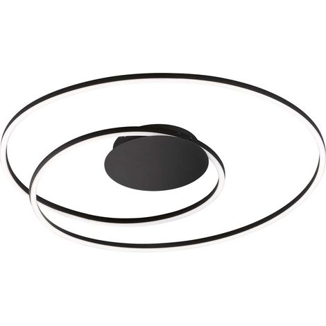 Plafonnier LED design lampe de salon télécommande dimmable noir (1/4)