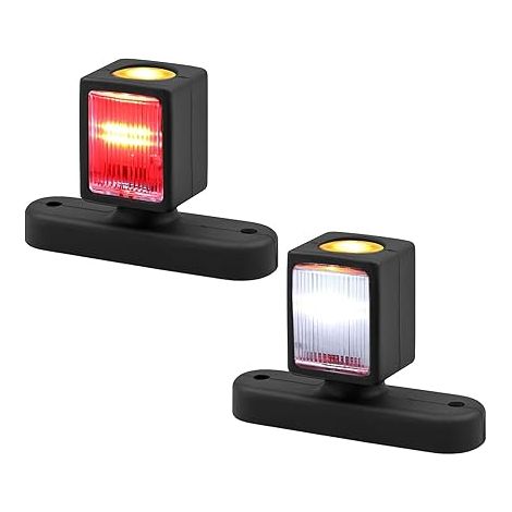 feux de position latéraux LED 12-30V Lampe Dégagement Contour Feu Gabarit Latéral Universel pour Voiture SUV Van Lorry Rvs Bus Bateau Remorque Camion 74mm (1/5)