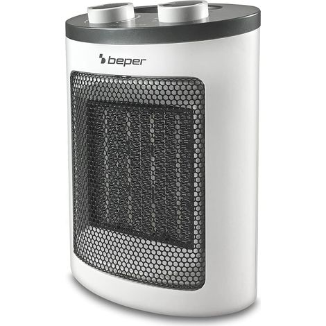 Chauffe-ventilateur céramique basse consommation, 1500W, Chauffe-ventilateur électrique avec protection contre la chaleur, Blanc (1/5)