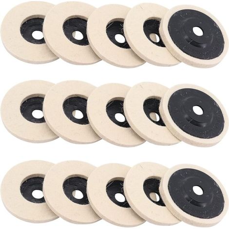 Disque de Polissage, 15 Pcs 4 Pouce 100mm Laine Disque de Polissage pour Meuleuse d'angle (1/5)