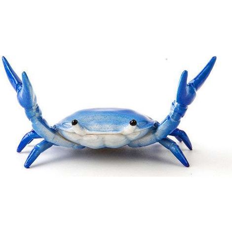 Portalápices creativo y bonito con forma de cangrejo para levantamiento de pesas, soporte para bolígrafos con forma de cangrejo, estante de almacenamiento, artículo de papelería de regalo (azul) (1/5)
