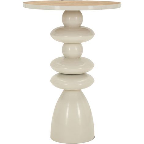 Bout de canapé en métal avec plateau en bois Top 45.5 x 63 cm (1/4)