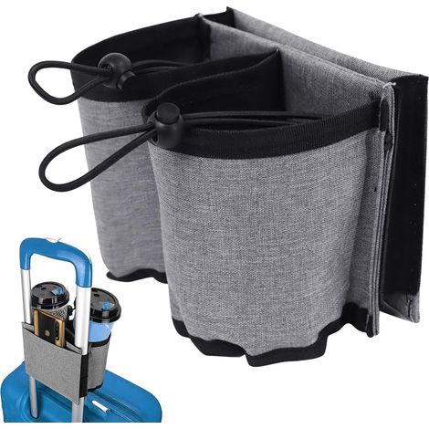 1 x porte-gobelet, accessoires de bagages, sac de rangement suspendu, porte-bouteille avec 3 compartiments, idéal comme cadeau de voyage pour les passagers, les agents de bord (1/5)
