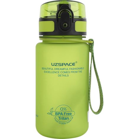Gourde de sport 3034 Vert fruit 350 ml Tritan résistant haute température bouchon clapet portable unisexe (1/4)
