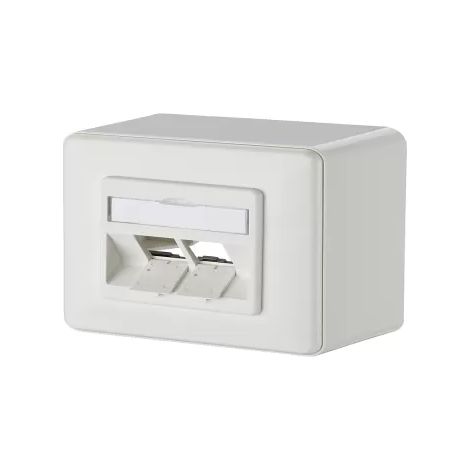 METZ CONNECT Keystone Anschlussdose AP 2 Port leer reinweiß (130B20D20002KE) (1/2)