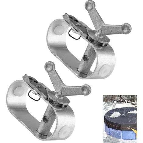 2 pièces Tendeurs pour Bâche Piscine,Serre-Câble en Alliage d'Aluminium Robuste et Anti-Rouille,Tendeur de Corde Universel pour Housse,Bâche de Protection,Auvents et Corde à Linge (1/5)