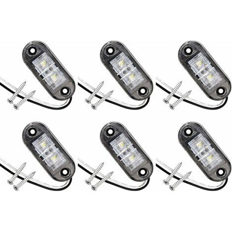 6pcs LED Side Marker Lights for Car Trailer RV Caravan Bike Motor (1/5)