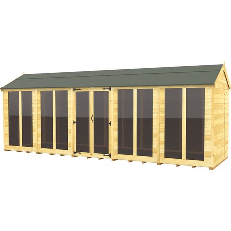 20 x 8 Apex Summer House (Full Height Window)