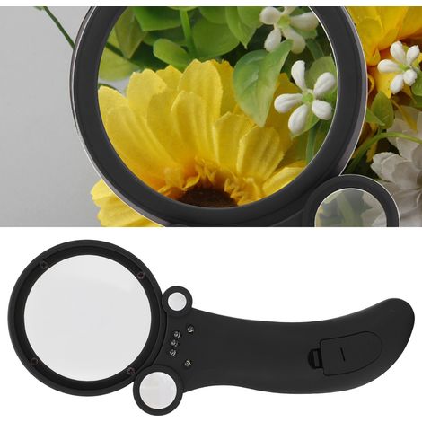 Loupe de poche haute définition TH-600600 avec lentille ronde, grossissement faible, moyen et fort, avec éclairage LED et UV (1/5)