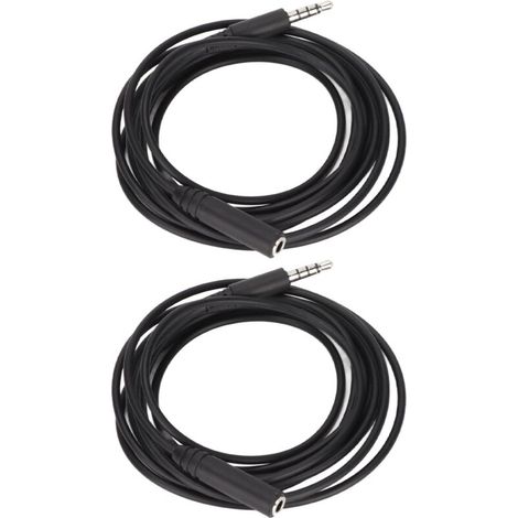 Câble d'Extension Stéréo 3,5mm Mâle-Femelle, 2 Pièces pour Casque Audio, Intérieur/Extérieur (1/5)