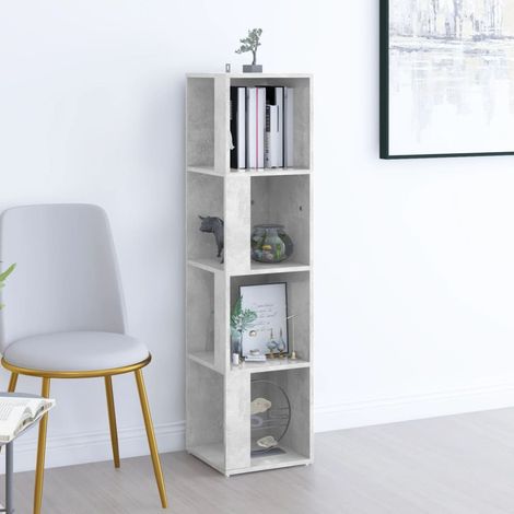 vidaXL Armadio Angolare Grigio Cemento 33x33x132 cm in Truciolato
