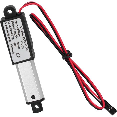 Mini vérin électrique linéaire micro étanche IP54 aluminium 12V DC course 30mm 60N 15mm/s pour robot domotique bricolage (1/5)