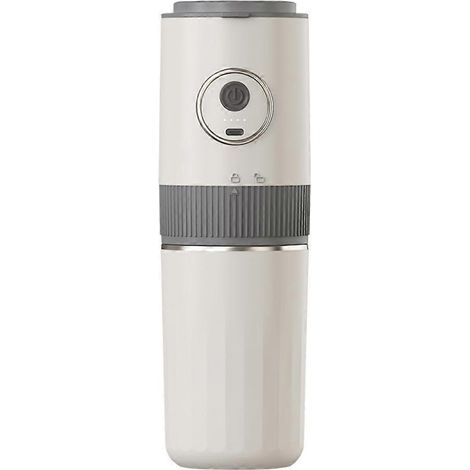 Tragbare, kabellose Kaffeemaschine mit Mahlwerk und Filterbrühsystem, ideal für Reisen (weiß). (1/5)