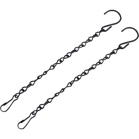 (Y5GA5AC403164-BK-24) 2 chaînes de suspension pour pots de fleurs, paniers, mangeoires à oiseaux, jardinières, lanternes, décorations, supports pour plantes (1/4)