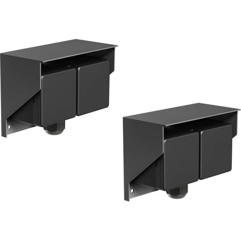 2 pièces Prise de courant en saillie  pour l'extérieur, IP44, 2x, anthracite, horizontale