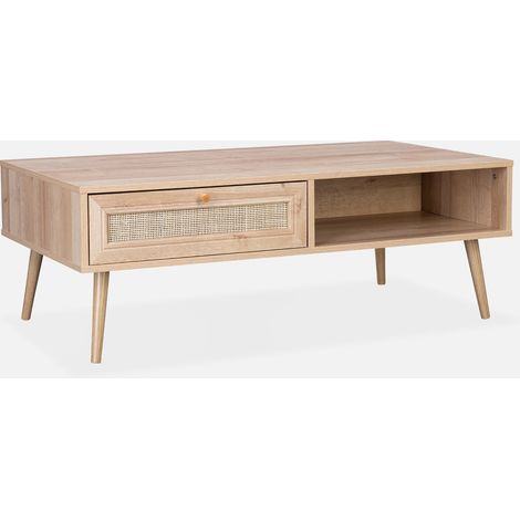 Mesa de centro estilo escandinavo de caña
