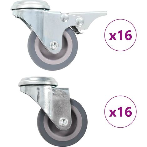 vidaXL 32 pcs Bolt Hole Swivel Casters 50 mm (1/5)