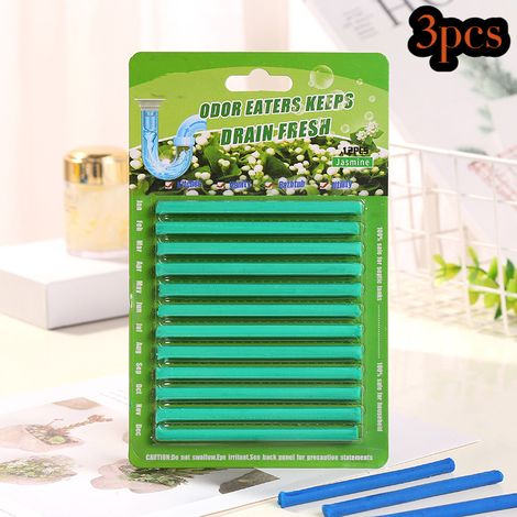 Bâtonnets nettoyants et désodorisants pour canalisations — Parfum fraîcheur — Pour toilettes, éviers et canalisations — Lot de 36 (1/4)