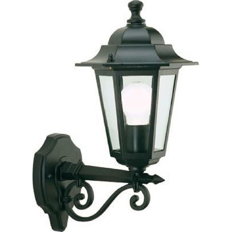 Applique Per Esterno 1 Luce In Alto In Alluminio Nero E27 Esagonale (1/5)