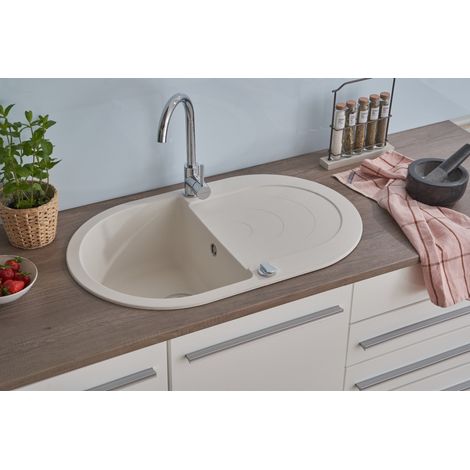 Küchenspüle Einbauspüle Spülbecken Granitspüle 79x50 Weiß Respekta Phoenix (1/5)