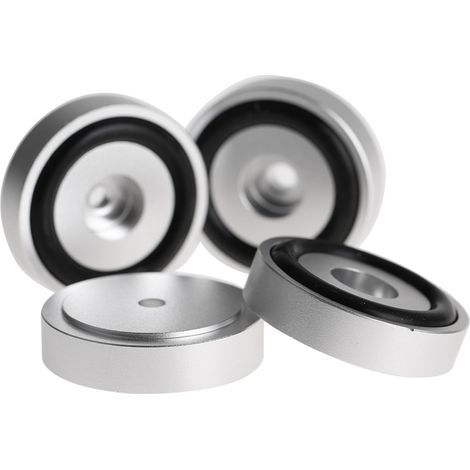 Lot de 4 supports d'amplificateur en alliage d'aluminium 40 x 10 mm, anodisés et sablés - Argent (1/5)