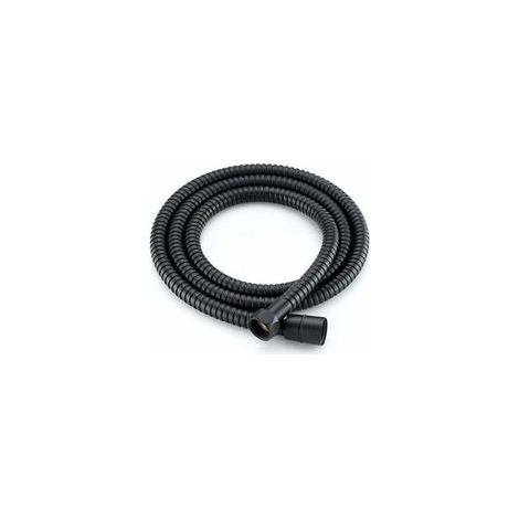 Tubo flessibile per doccia in acciaio inox, 1,5 metri, anti-torsione, per doccetta, soffione doccia, nero (1/4)
