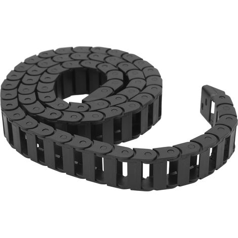 Chaîne de tringle porte-câbles en nylon PA66 pour CNC avec embout de liaison type pont 1 mètre noire (1/5)