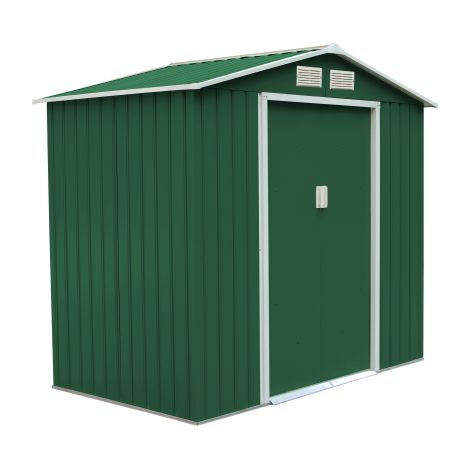 Abri pour outils 2,13x1,27x1,95 m en abri en tole galvanise'e et pre'-peinte pour jardin exte'rieur