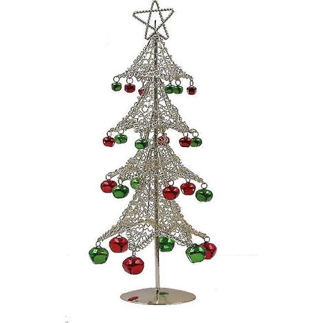 Adorno navideño vintage de metal forjado con cascabeles y alambre para árbol de Navidad