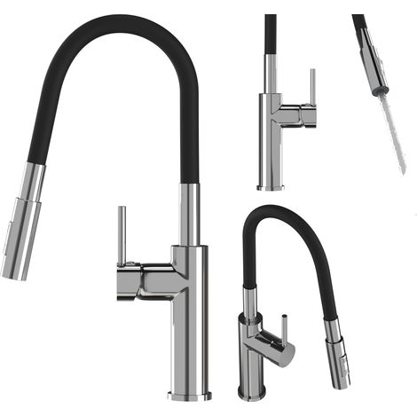 ROBINET DE CUISINE CHROMÉ POUR ÉVIER ROBINET HAUTE FLEXIBILITÉ LONAR (1/5)