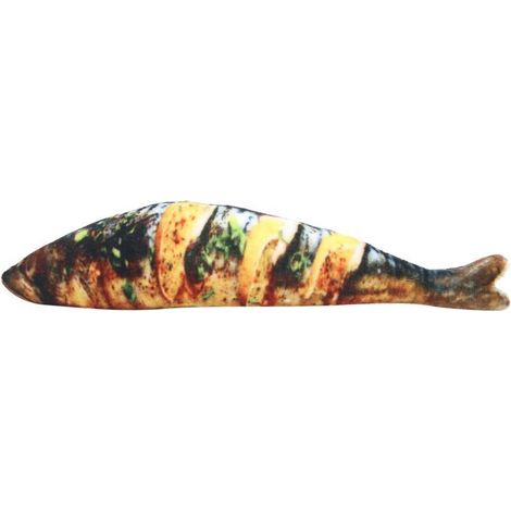 Oreiller Plush Poisson Grillé Unique - Coussin Décoration Maison Bureau Doux (1/5)