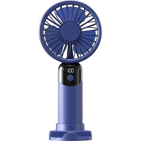 Mini ventilateur portable noir, 6 vitesses turbo, moteur turbine, base amovible, refroidissement personnel silencieux pour bureau, voyage et maison (1/5)