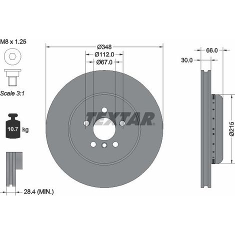 Lot de 2 Disques de frein TEXTAR 92351625 BMW 34106880073 34107915313 6860909
