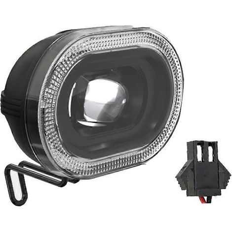 Phare avant LED pour vélo électrique DC12V-48V, 2 fils, prise SM, pour motoneige, vélo et scooter (taille M). (1/5)