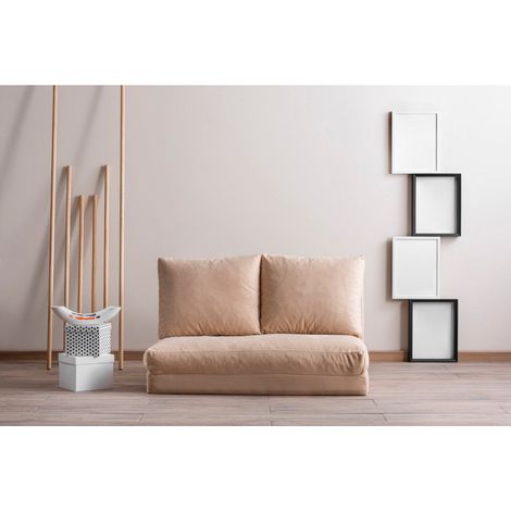 Canape lit 2 places taida - creme 61963166 61963166 61963166 61963166 (1/5)