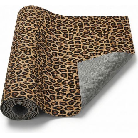 TAPPETO Runner da CUCINA Passatoia Antiscivolo Leopardato Maculato Made in Italy Cm. 50x320 (1/5)