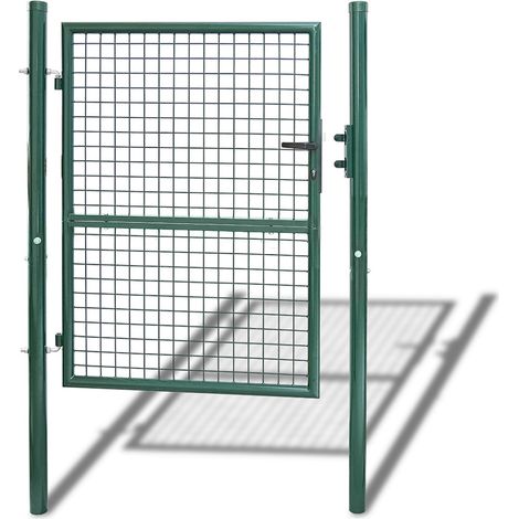 Wolketon Gartentor Zauntor Hoftür Zaun Metall Maschendraht Toranlage Tor 125x100cm Grün