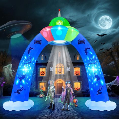 12FT Inflatable Halloween Decoration, Halloween Decoration for Yard, Garden, Lawn, Indoor and Outdoor Decoration (Alien Ark) (1/5)