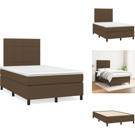 Boxspringbett mit Matratze Dunkelbraun 120x190 cm Stoff - Boxspringbett - Doppelbett - Bettenrahmen - Matratze - Nachttisch (1/5)