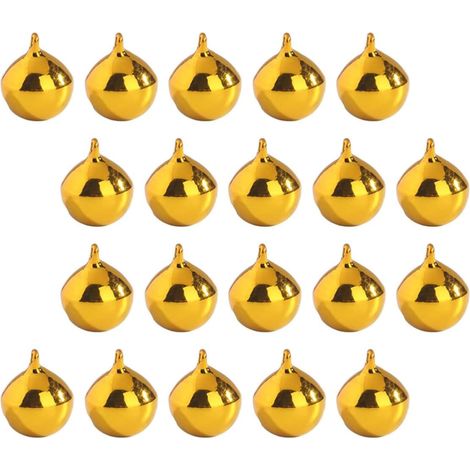 20 Pièces Petites Cloches de Noël en Cuivre Plaqué Or, Lot de (1/5)