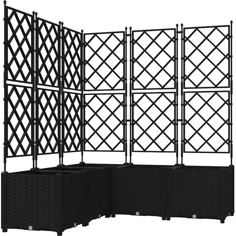Maison Exclusive - Cache-pot de jardin 5 pcs Noir 120 x 120 x 143 cm Plastique