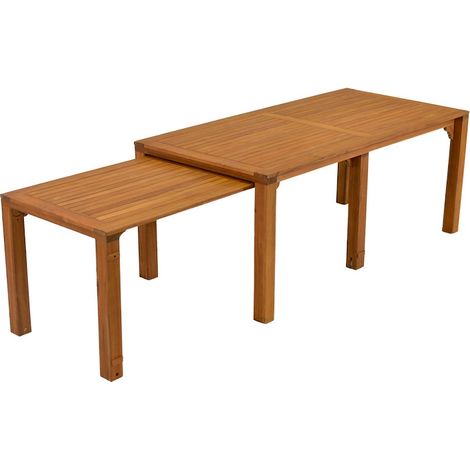 Flex Ausziehtisch Akazie 185 / 370 x 90 x 73 cm Akazie