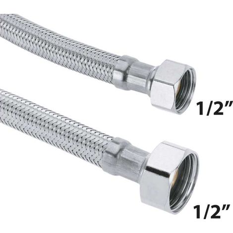 FLESSIBILE IN ACCIAIO INOX F1/2"" X 1/2""F 35 cm