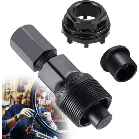 Outil de démontage de manivelle, extracteur de manivelle de vélo, extracteur de bras de pédalier compact, poulie de pédalier électrique, outil de réparation pour vélos, noir (1/5)