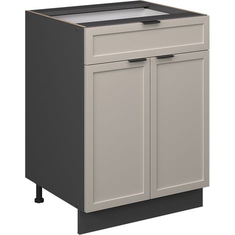 Meuble cuisine Fame-Line, GrisBeige, 60 cm avec tiroir, sans plan de travail, Vicco (1/5)
