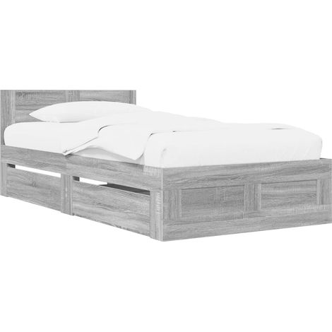 Bed Frame with Headboard Grey Sonoma 80 x 200 cm vidaXL